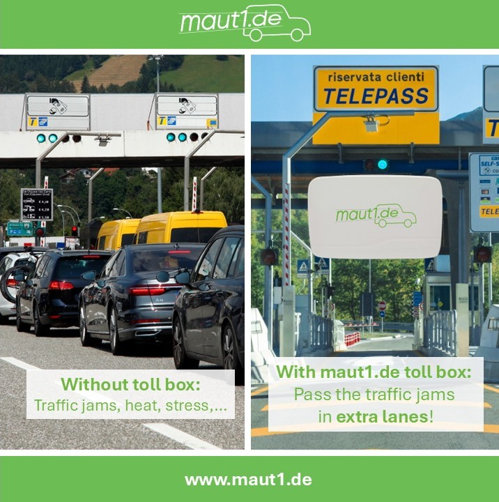 Fast and convenient through toll stations - with the maut1.de toll box