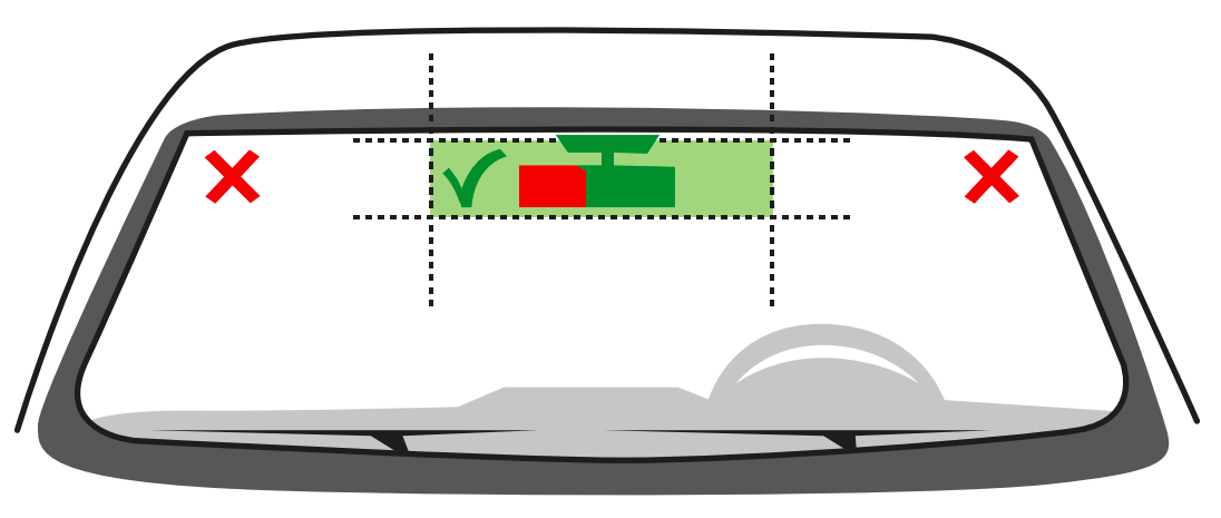 Mautbox Anbringung Windschutzscheibe